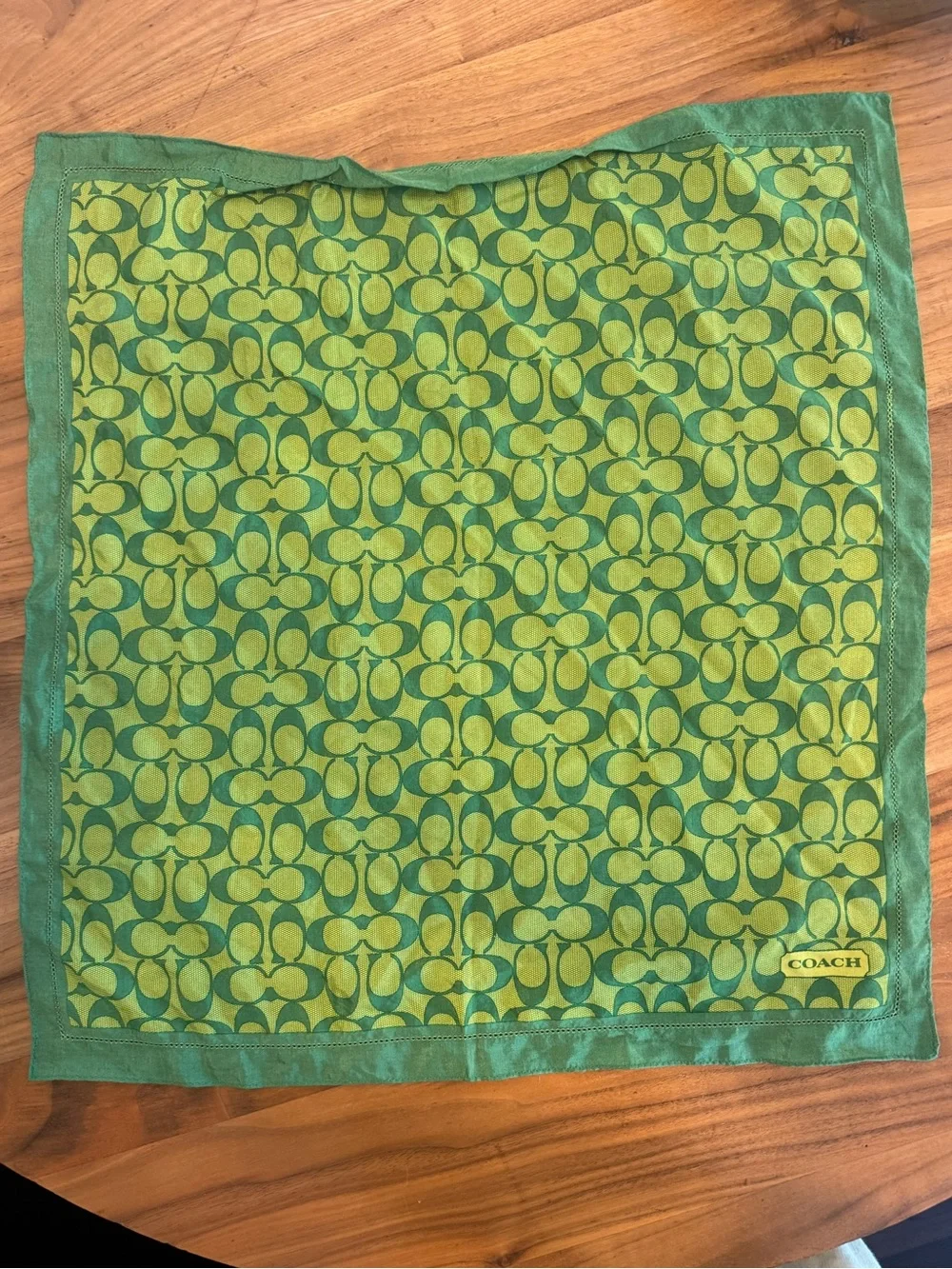 Vintage coach Y2K signature lime green scarf bandana